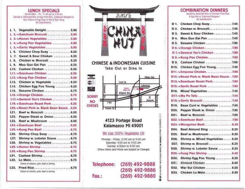 China Hut - Kalamazoo, MI menu_pic