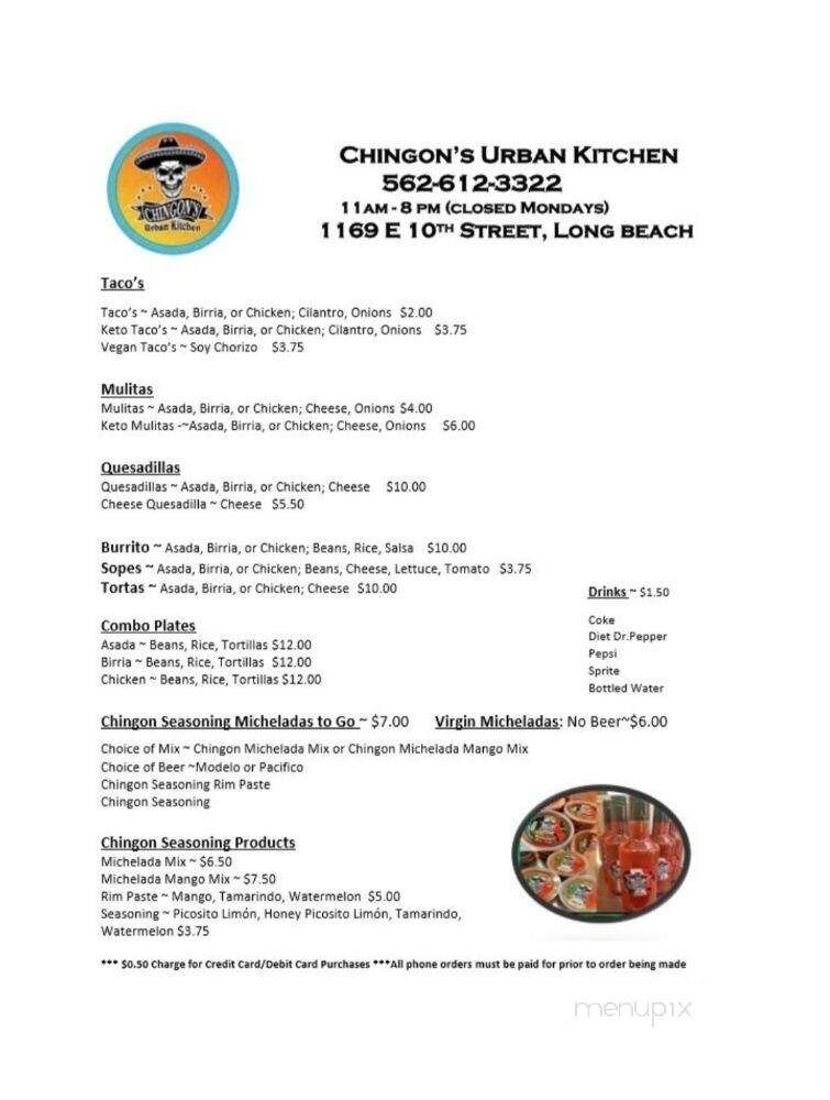 Chingon's Urban Kitchen - Long Beach, CA menu_pic