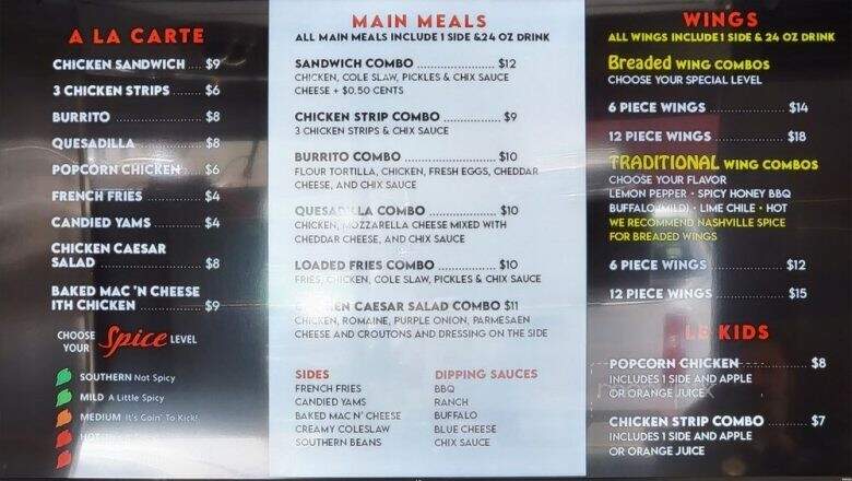 Chix Nashville Hot Chicken - Long Beach, CA menu_pic