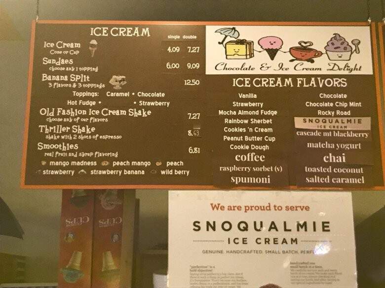 Chocolate & Ice Cream Delight - Seattle, WA menu_pic