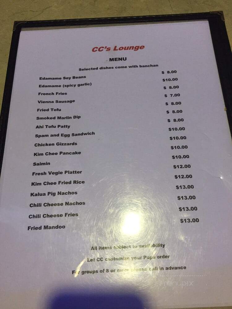Chong's Place - Aiea, HI menu_pic