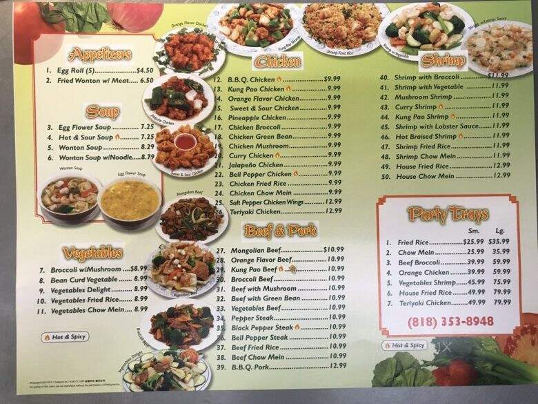 Chor's Chinese Cuisine - Sunland, CA menu_pic