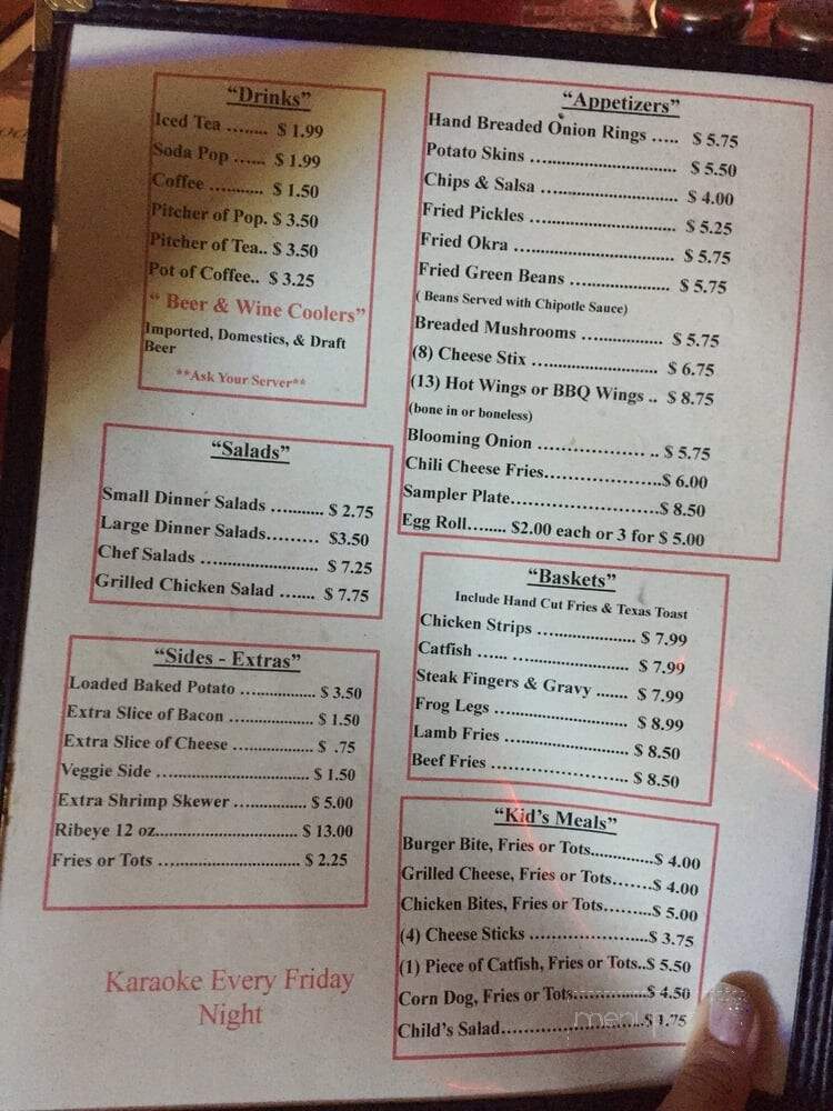 Chucks Bar & Grill - Checotah, OK menu_pic