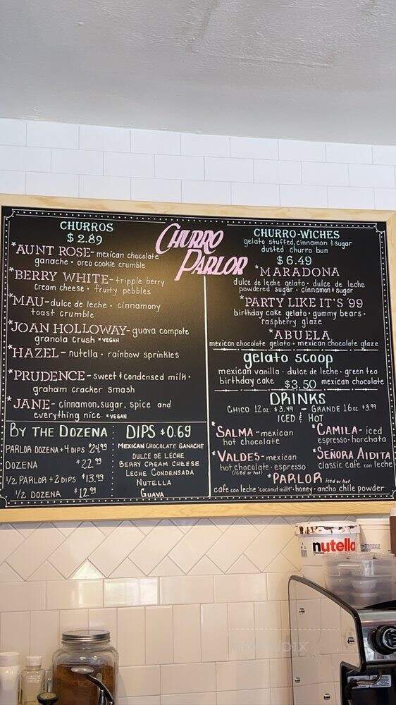 Churro Parlor - Chicago, IL menu_pic