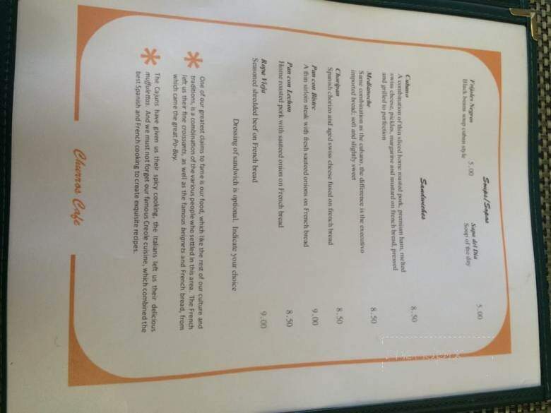 Churros Cafe - Metairie, LA menu_pic