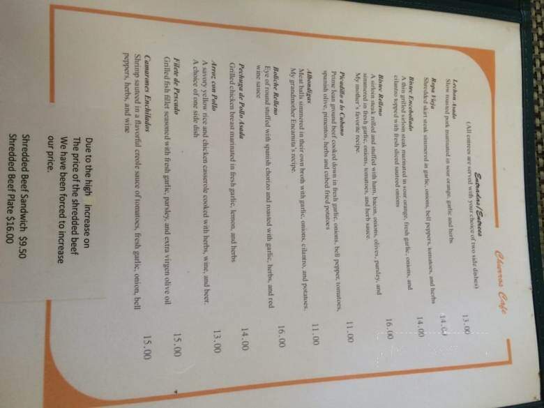 Churros Cafe - Metairie, LA menu_pic