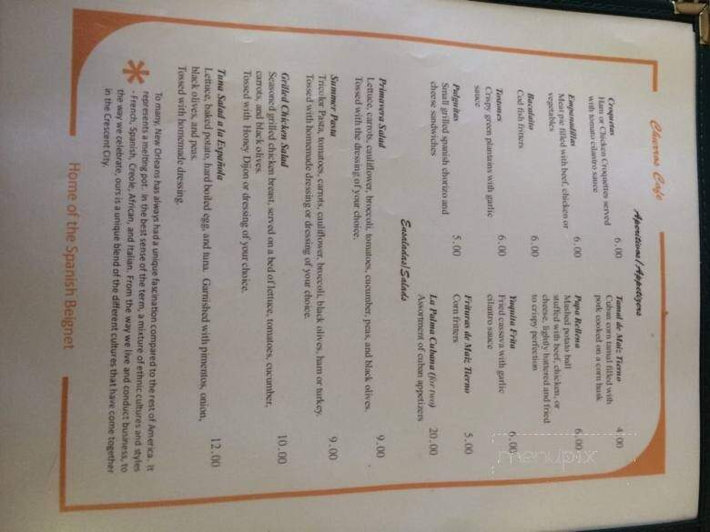 Churros Cafe - Metairie, LA menu_pic