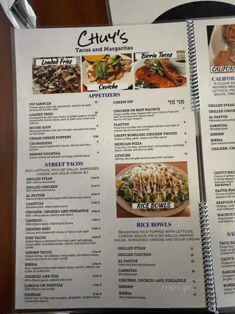 Chuy's Tacos and Margaritas - Ashland, OH menu_pic