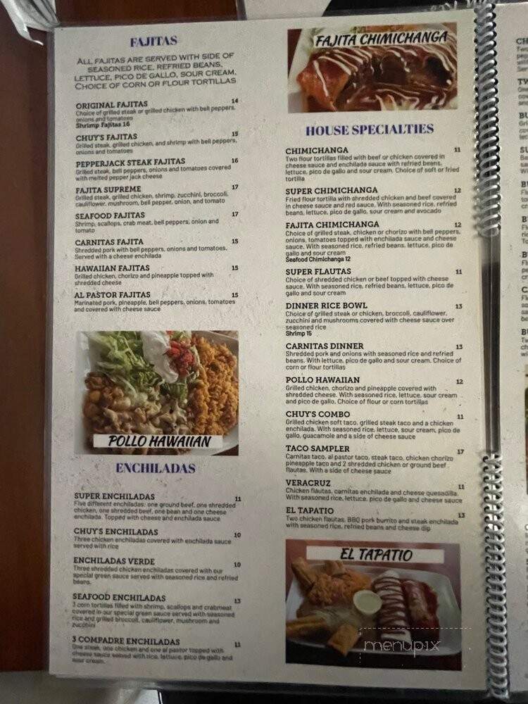 Chuy's Tacos and Margaritas - Ashland, OH menu_pic