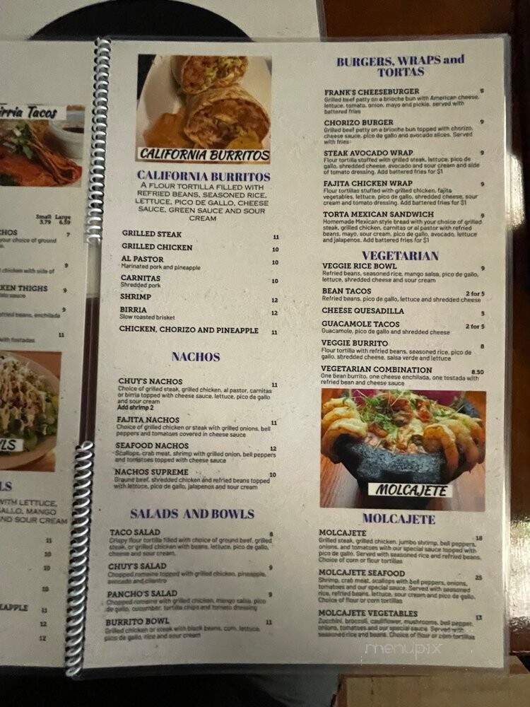 Chuy's Tacos and Margaritas - Ashland, OH menu_pic