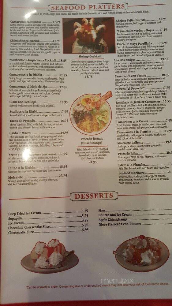 Cinco De Mayo INC a Restaurant - Kennewick, WA menu_pic