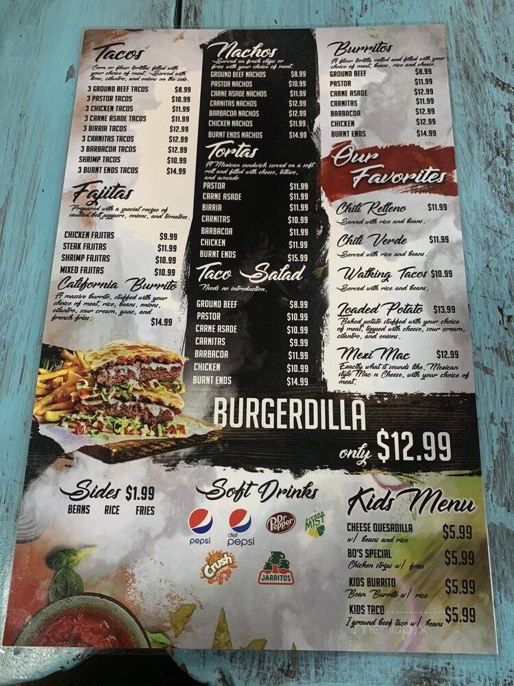 Cinco's - Sallisaw, OK menu_pic