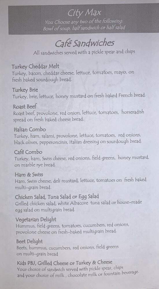 City Limits Bakery & Cafe - Nashville, TN menu_pic