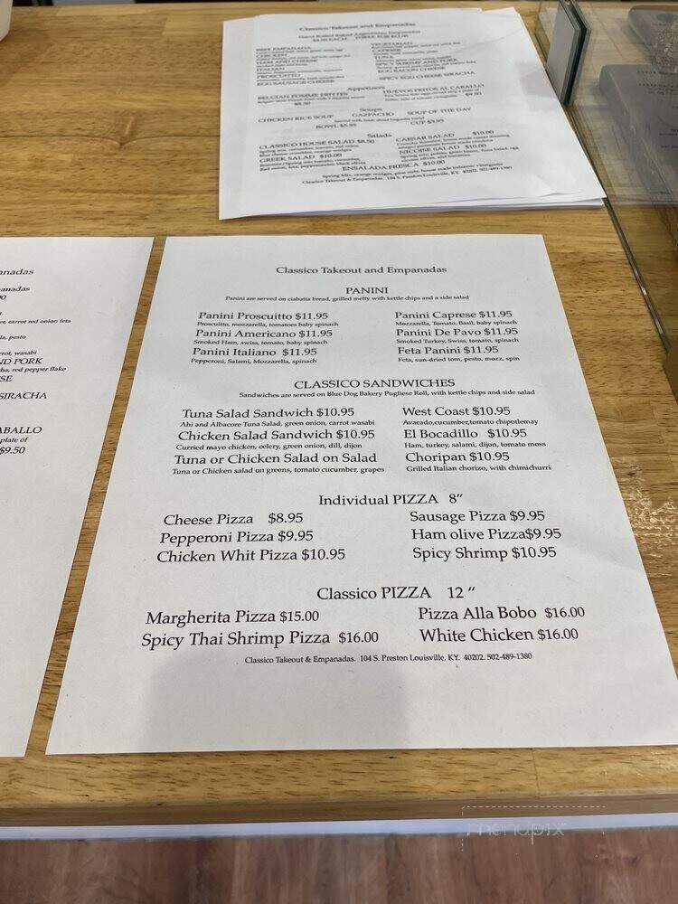 Classico Takeout & Empanadas - Louisville, KY menu_pic