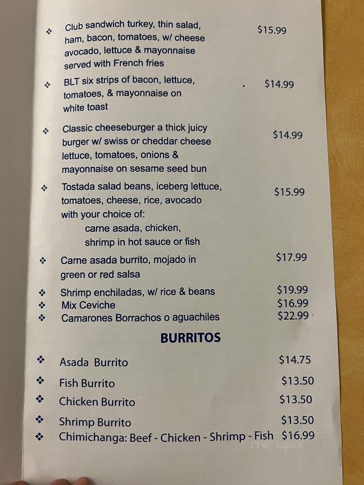 Clemente Seafood Restaurant - Santa Ana, CA menu_pic