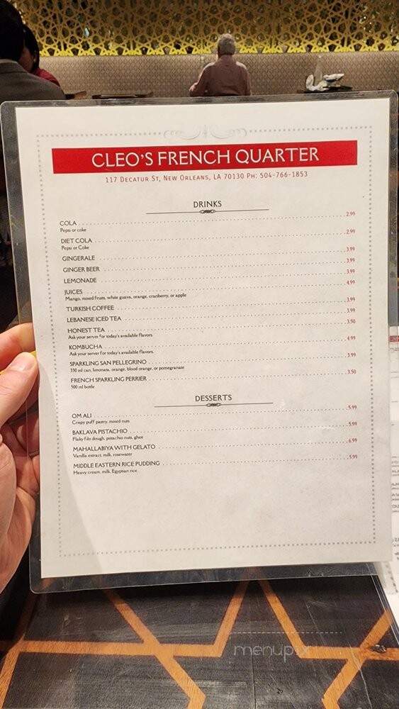 Cleo's Mediterranean Cuisine - New Orleans, LA menu_pic