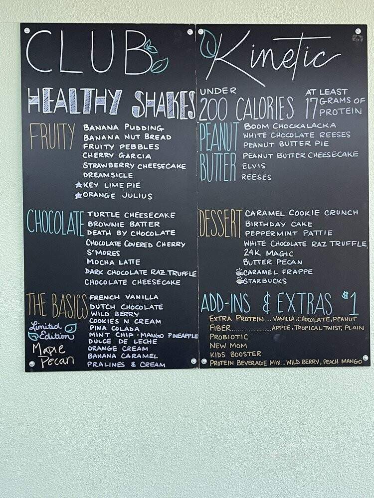 Club Kinetic - Spring Hill, FL menu_pic