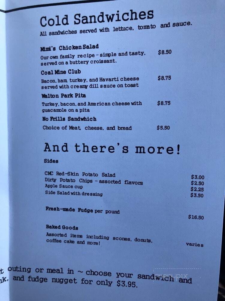 Coal Mine Coffee - Midlothian, VA menu_pic