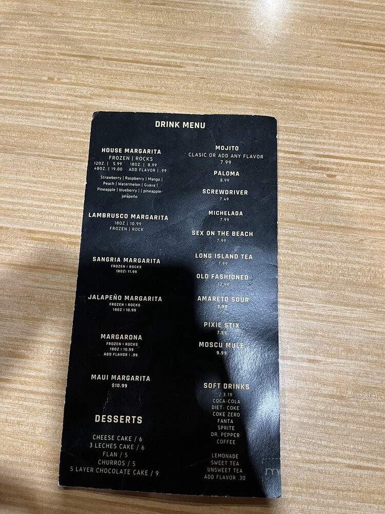 Coba Bar & Grill - Taylor Mill, KY menu_pic