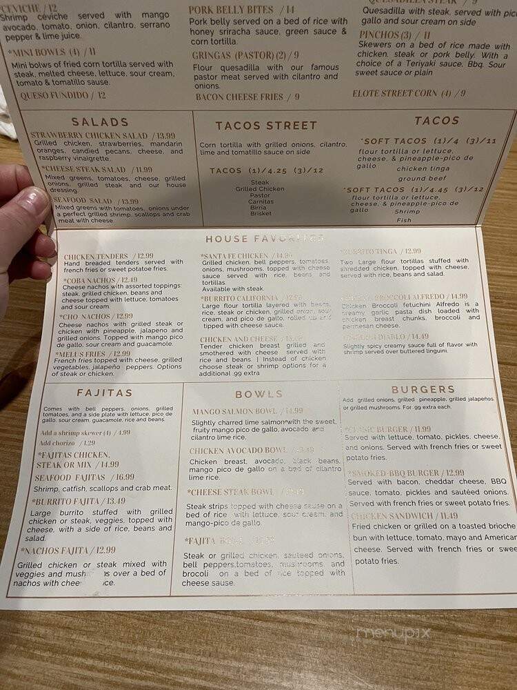 Coba Bar & Grill - Taylor Mill, KY menu_pic