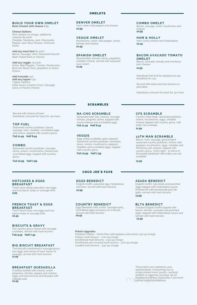 Coco Joe's Pasta House - Auburn, WA menu_pic
