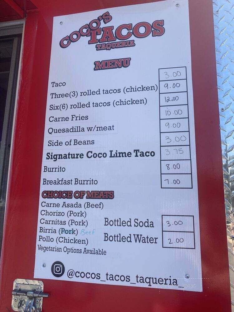 Cocos Tacos Taqueria - Eagle Point, OR menu_pic