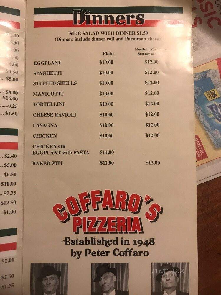 Coffaro's Pizza - South River, NJ menu_pic