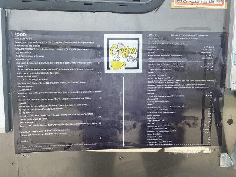Coffee Box - Kyle, TX menu_pic