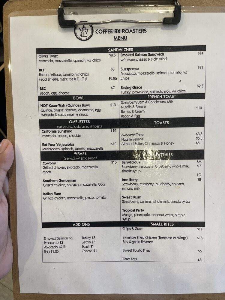Coffee RX - Brooklyn, NY menu_pic