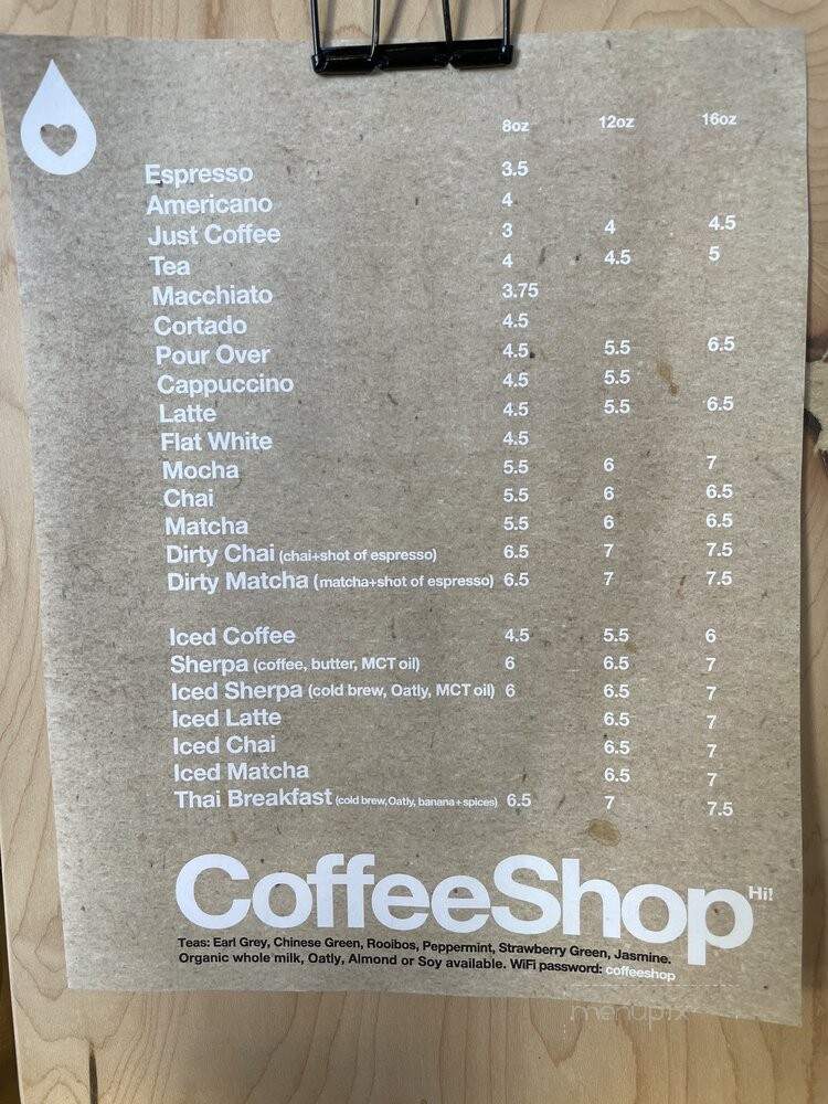 CoffeeShop - San Francisco, CA menu_pic