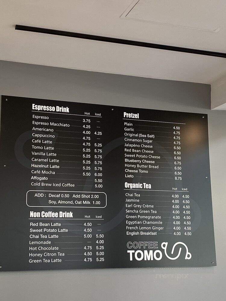 Coffee Tomo - Los Angeles, CA menu_pic