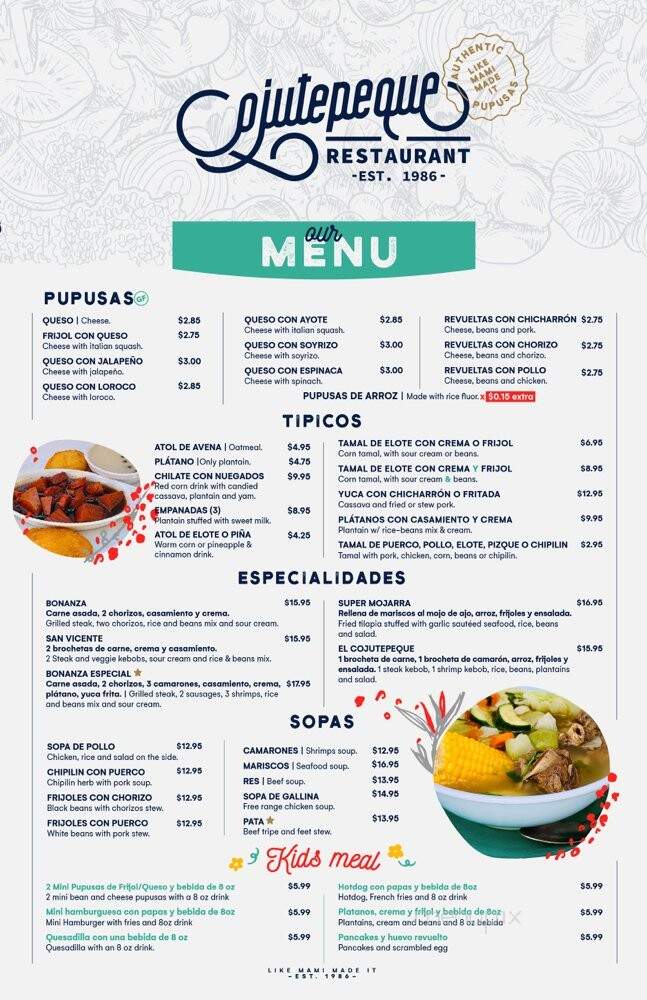 Cojutepeque Restaurant - Los Angeles, CA menu_pic