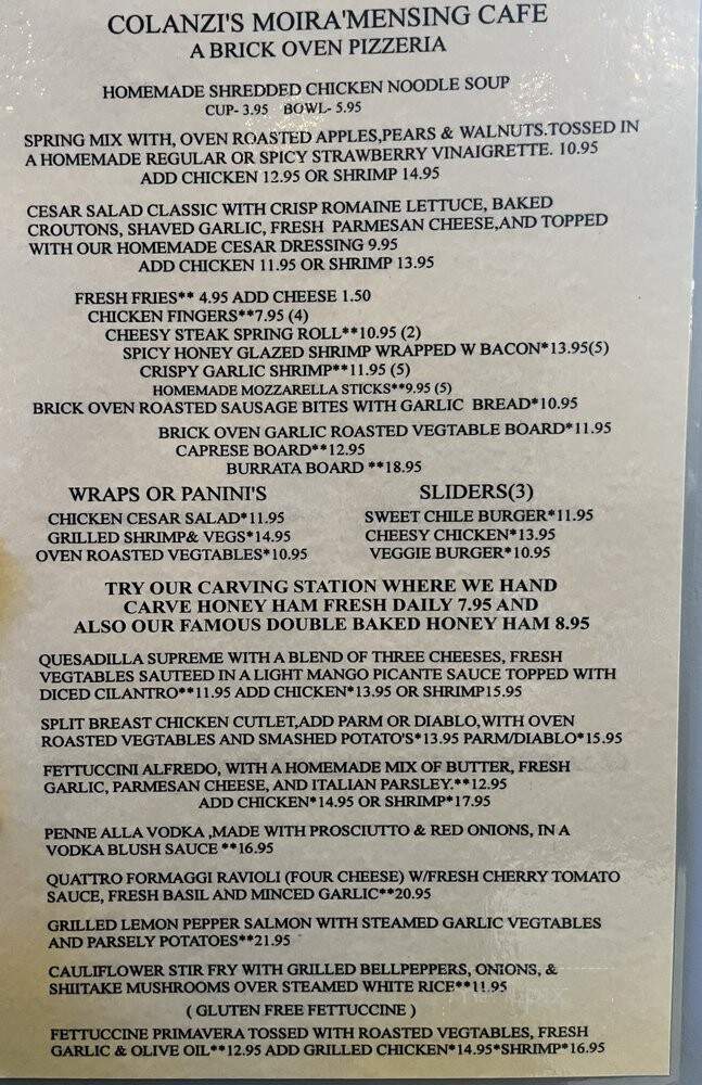 Colanzi's Moira' mensing Cafe - Philadelphia, PA menu_pic