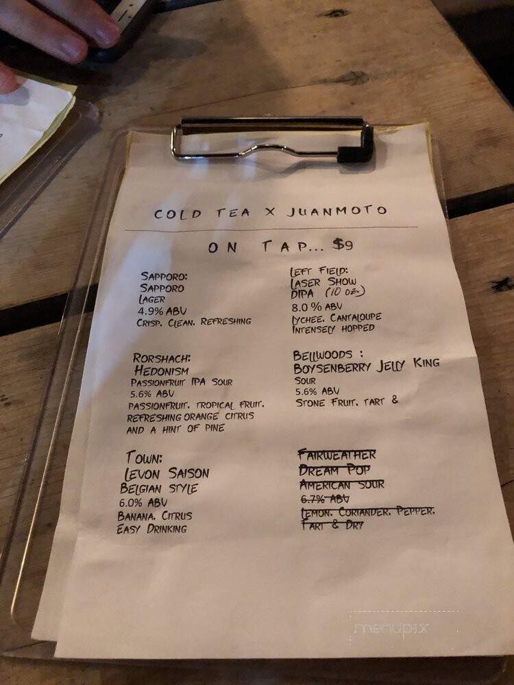 Cold Tea - Toronto, ON menu_pic