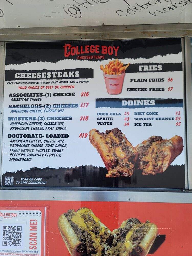 College Boy Cheesesteaks - Hollywood, CA menu_pic