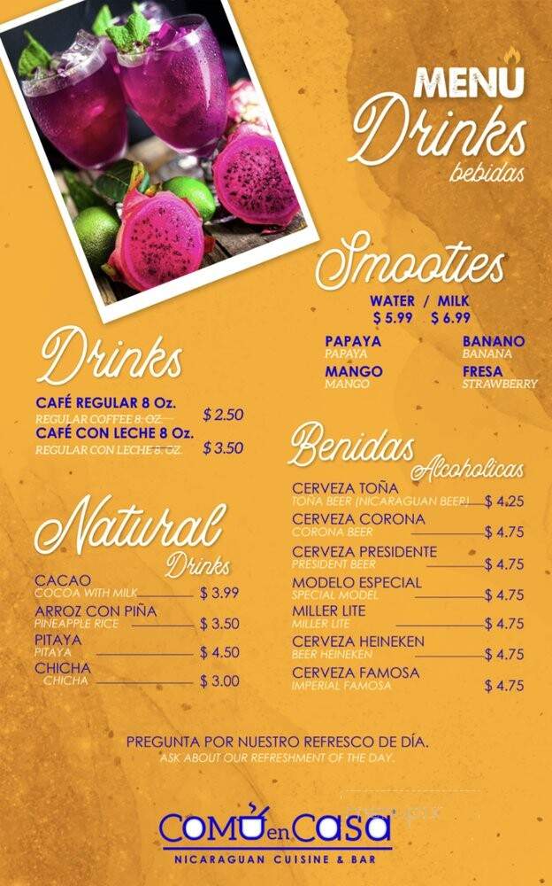 Como en Casa - Doraville, GA menu_pic