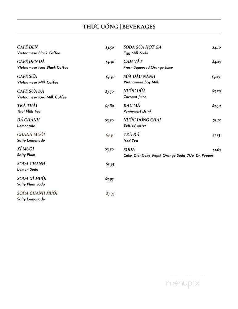 Da Nang Tran Quy Cap - Westminster, CA menu_pic