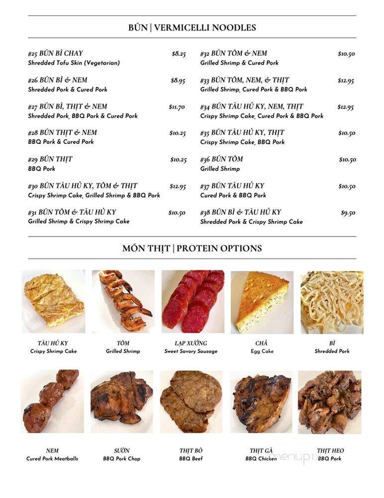 Da Nang Tran Quy Cap - Westminster, CA menu_pic
