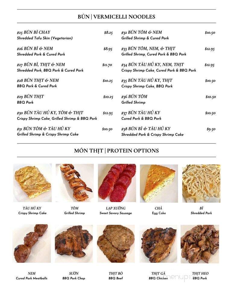 Da Nang Tran Quy Cap - Westminster, CA menu_pic
