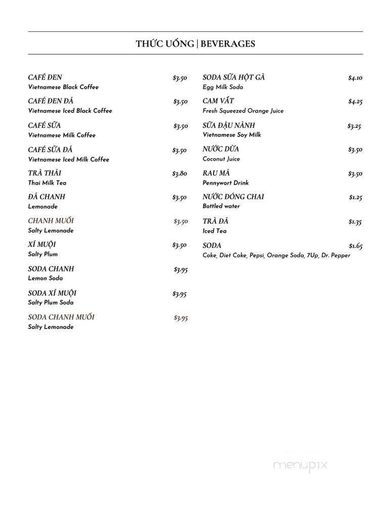 Da Nang Tran Quy Cap - Westminster, CA menu_pic