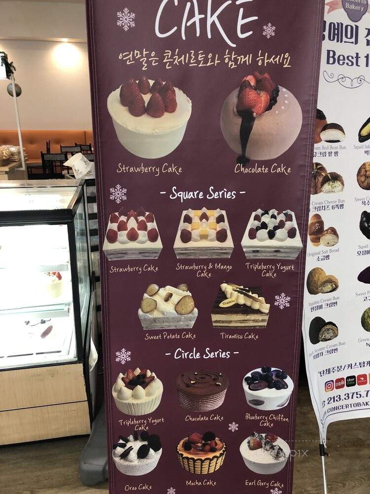 Concerto Bakery Caffe - Los Angeles, CA menu_pic