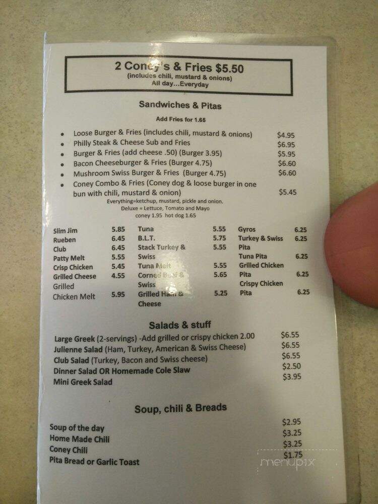 Coney Cafe - Pontiac, MI menu_pic