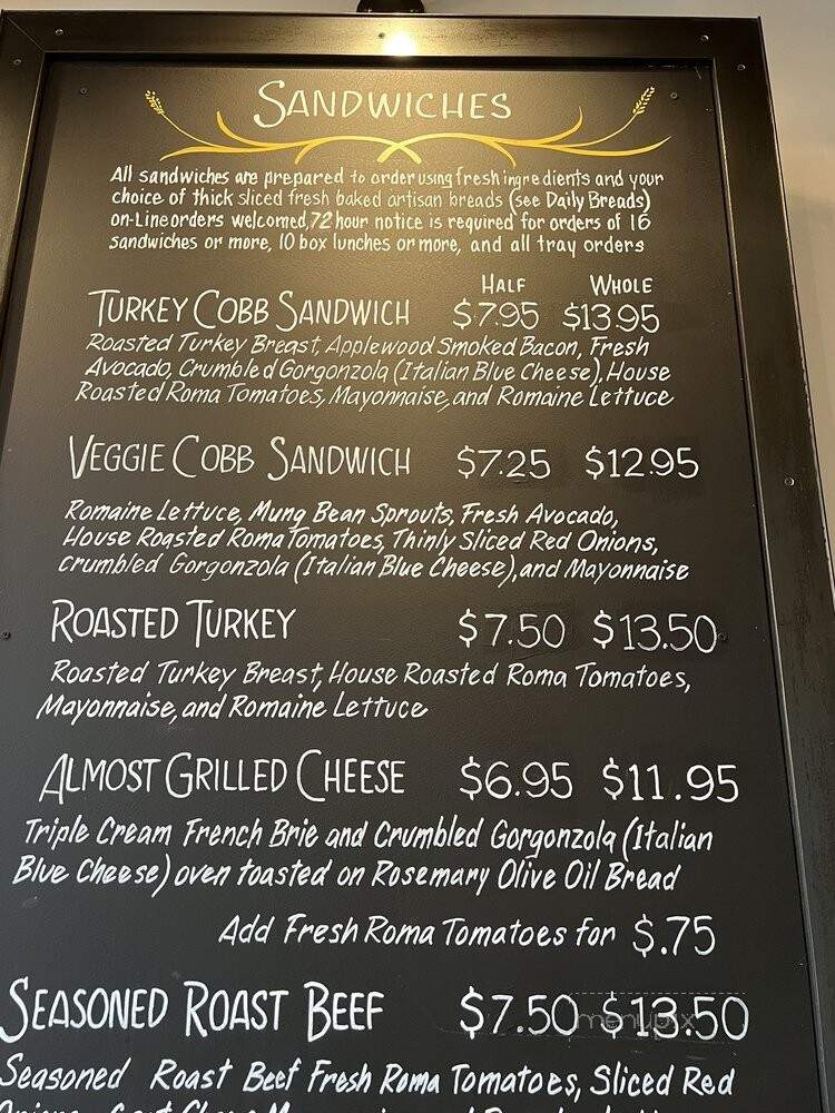 Con Pane Rustic Breads & Cafe - San Diego, CA menu_pic