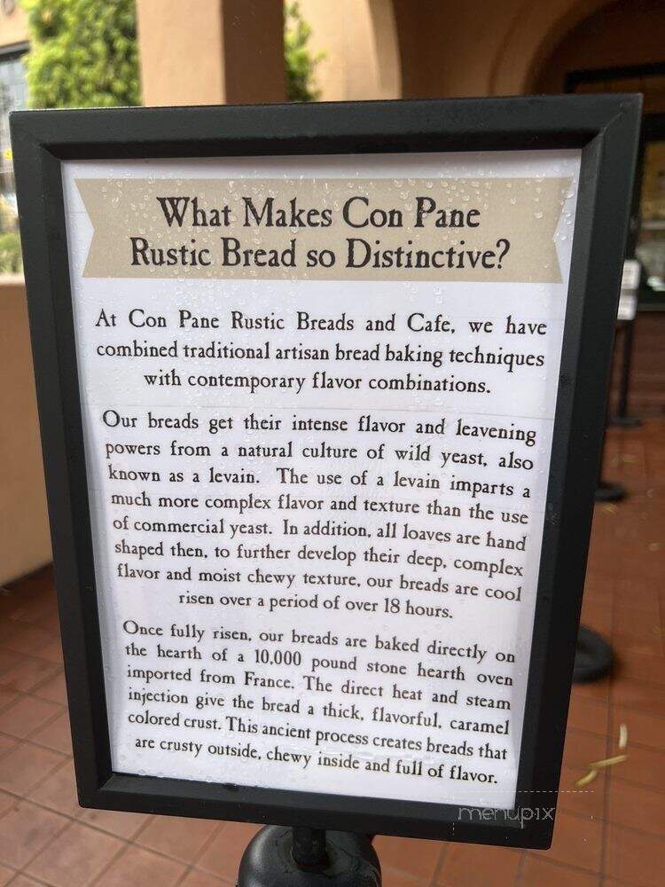 Con Pane Rustic Breads & Cafe - San Diego, CA menu_pic