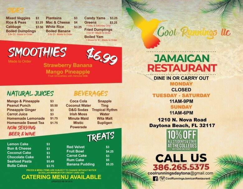 Cool Runnings Jamaican Restaurant - Daytona Beach, FL