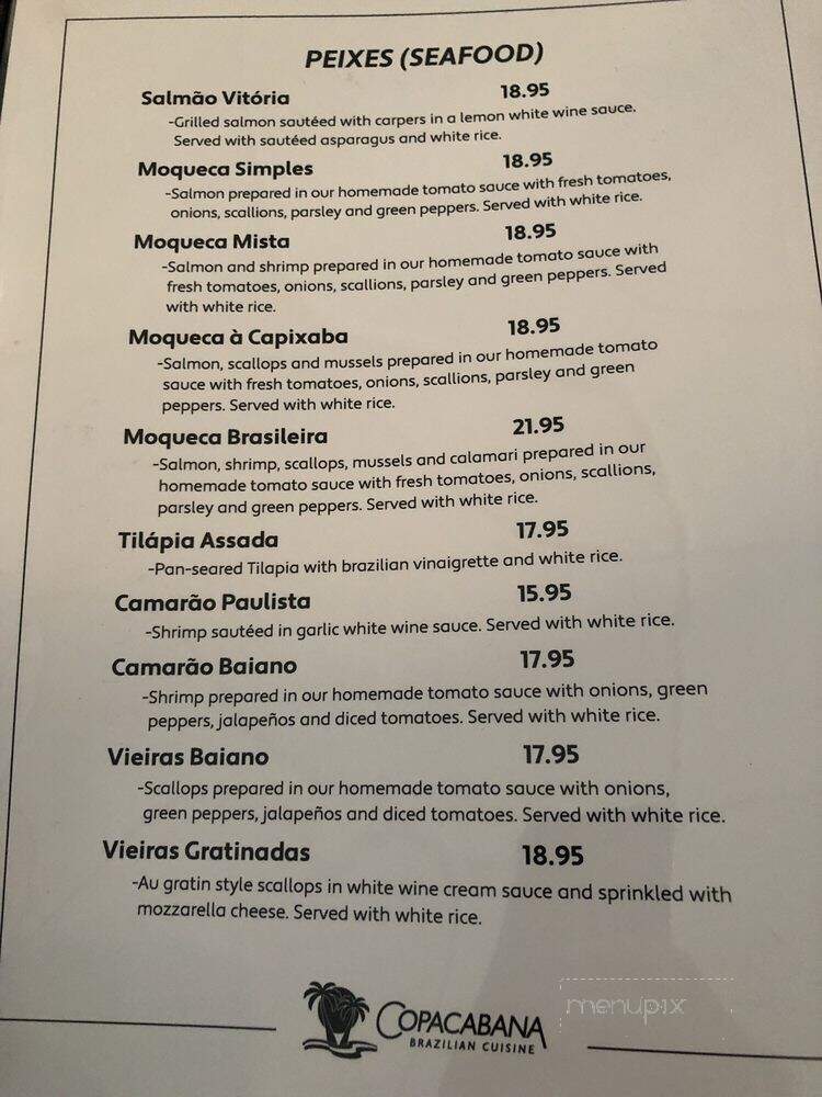 Copacabana - Salisbury, NC menu_pic