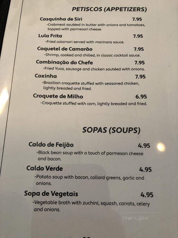 Copacabana - Salisbury, NC menu_pic