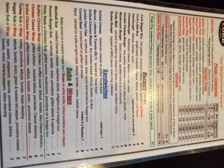Cork & Bottle - Cleveland, OH menu_pic