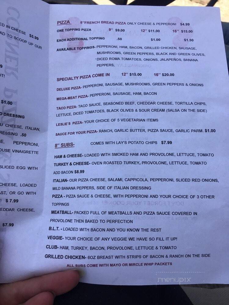 Corner Pizza and Subs - Waynesfield, OH menu_pic