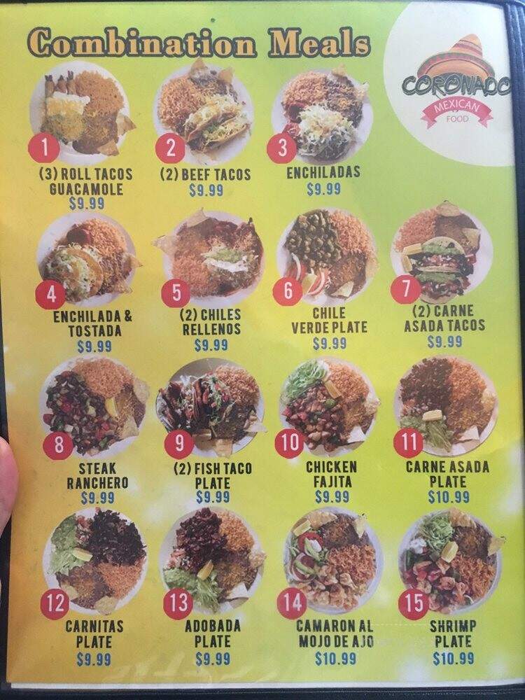 Coronado Mexican Food - Fresno, CA menu_pic